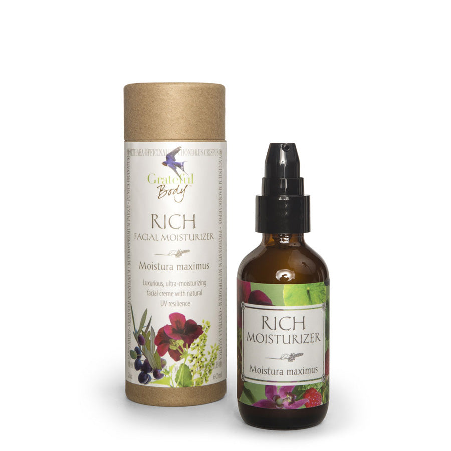 Rich facial moisturizer Grateful Body organic vegan cruelty-free